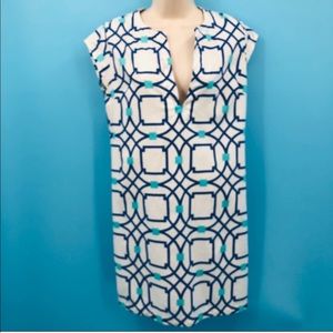 Three island women’s blue and white cotton dress S